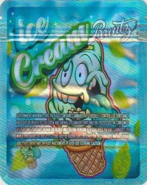 1/8 OZ - MYLAR BAGS (50 CT) - "ICE CREAM RUNTZ"