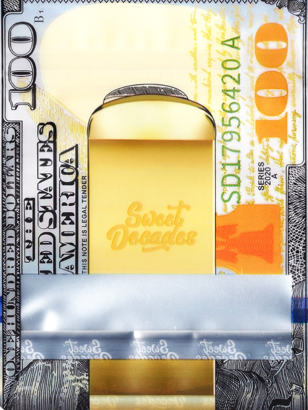 1/8 OZ - MYLAR BAGS (50 CT) - "HUNDRED DOLLARS"
