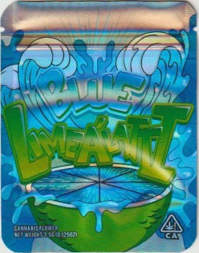 1/8 OZ -  MYLAR BAGS (50 CT) - "BLUE LIME A LANTI"