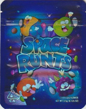 1/8 OZ -  MYLAR BAGS (50  CT) - "SPACE RUNTZ"