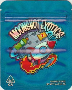 1/8 OZ -  MYLAR BAGS (50  CT) - "MOONSHOT EXOTICS"
