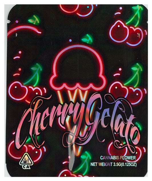 1/8 OZ -  MYLAR BAGS (50 CT) - "CHERRY GELATO"