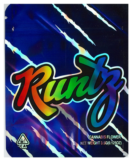 1/8 OZ -  MYLAR BAGS (50 CT) - "RUNTS"