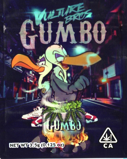 1/8 OZ - MYLAR BAGS (50 CT) - "VULTURE BROS GUMBO"
